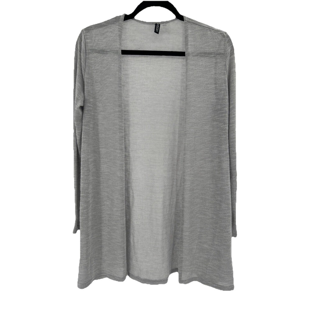 H&M Divided Women Gray Open Front Cardigan Sweater Longline Small‎ Lightweight